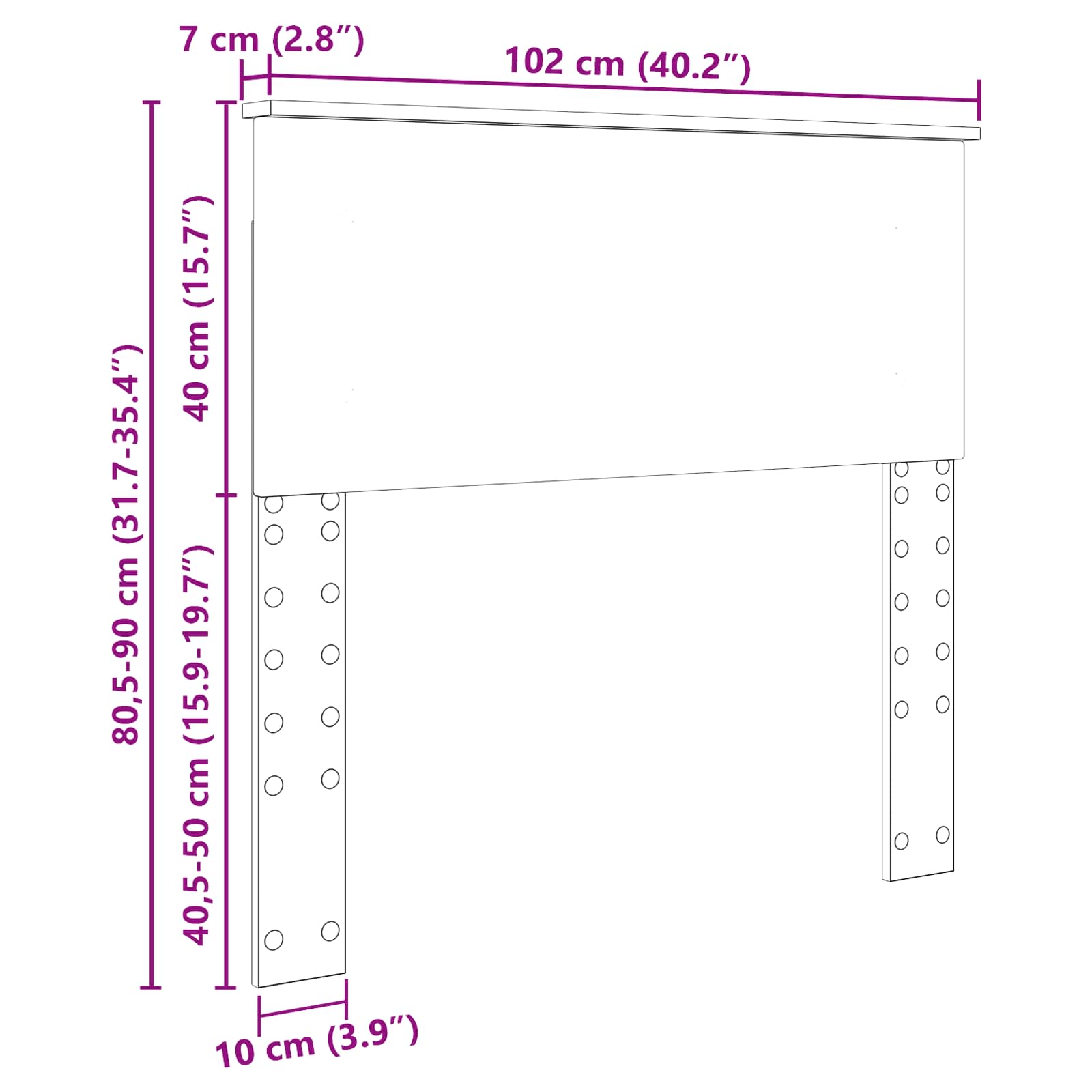 Tête de lit Gris Sonoma 100 cm Bois d'ingénierie - XIOS