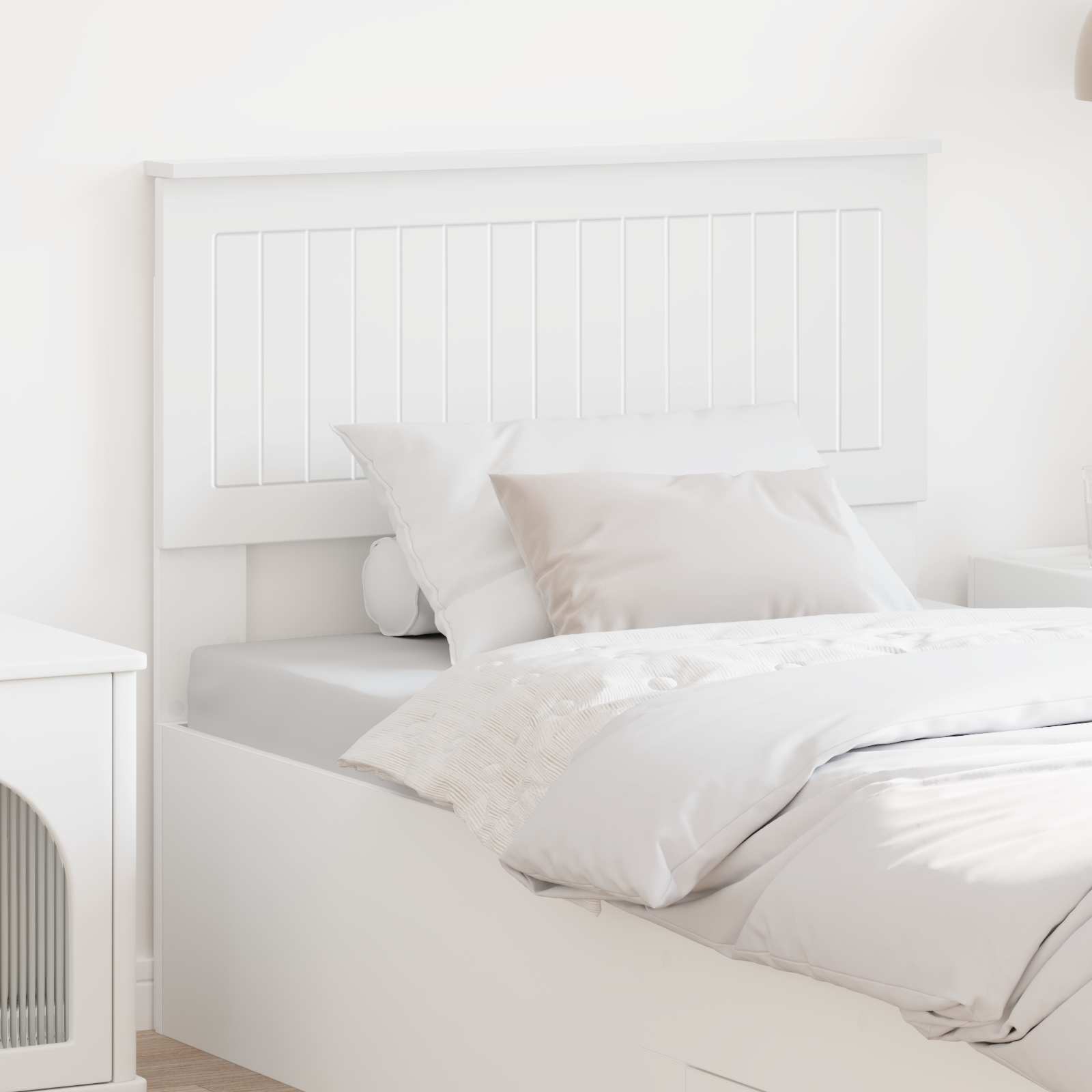 Tête de lit Blanc Bois d'ingénierie