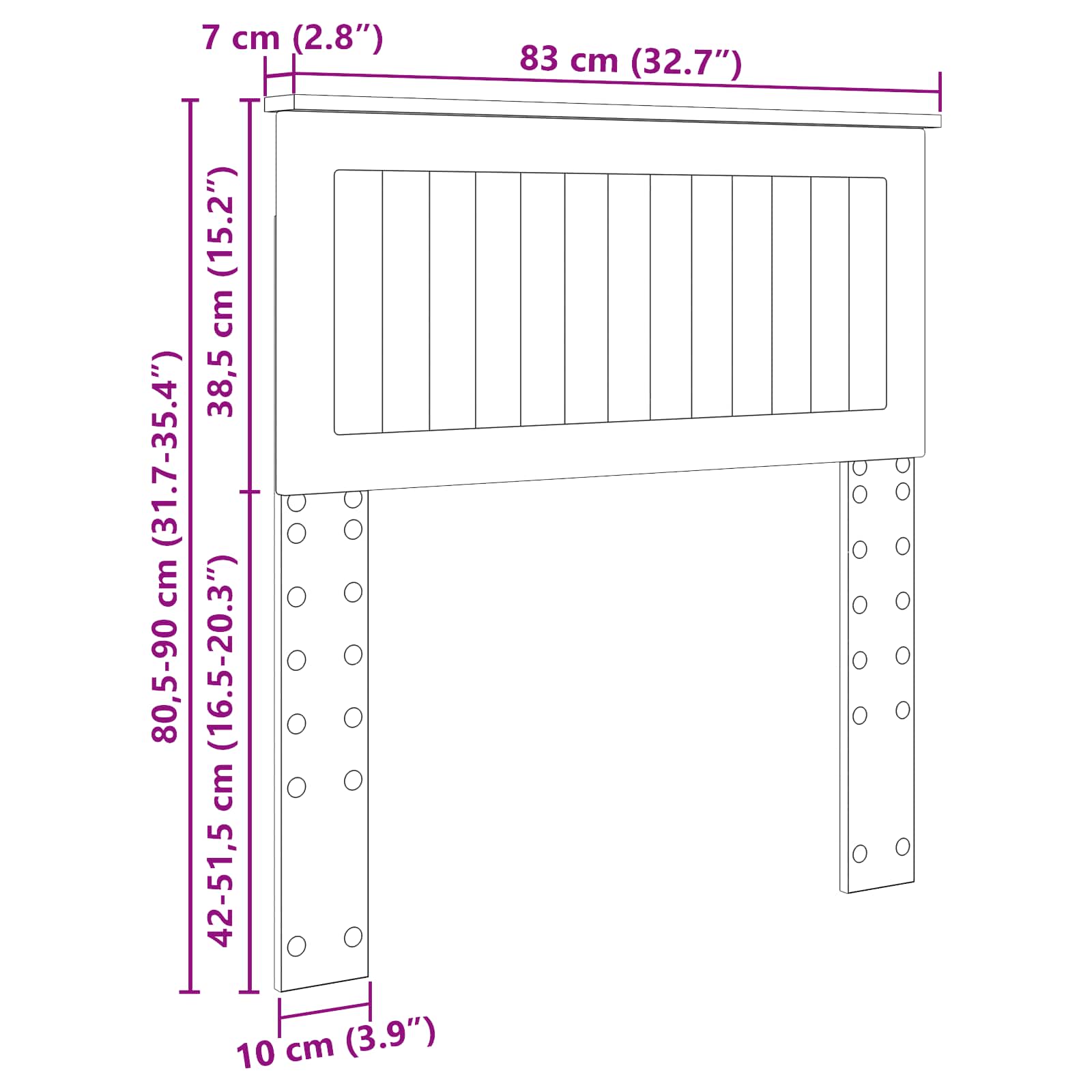 Tête de lit avec tête de lit Gris béton 80 cm Bois d'ingénierie - XIOS