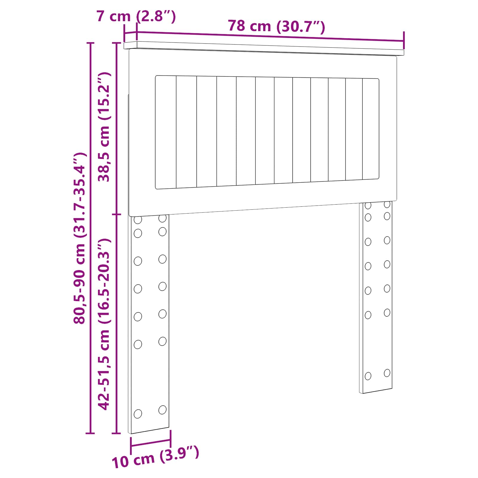 Tête de lit avec tête de lit Chêne fumé 75 cm Bois d'ingénierie - XIOS