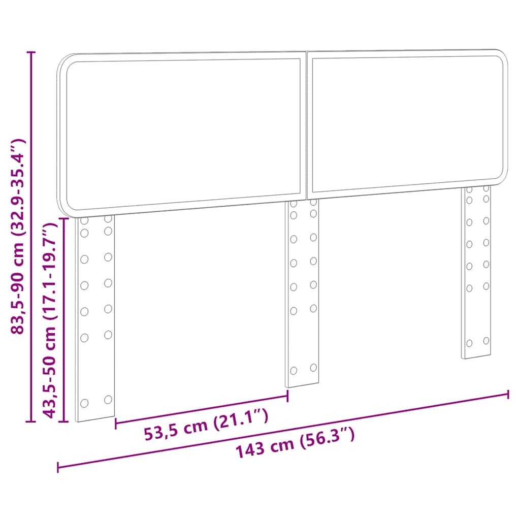 Tête de lit Chêne brun 140 cm Bois d'ingénierie - XIOS