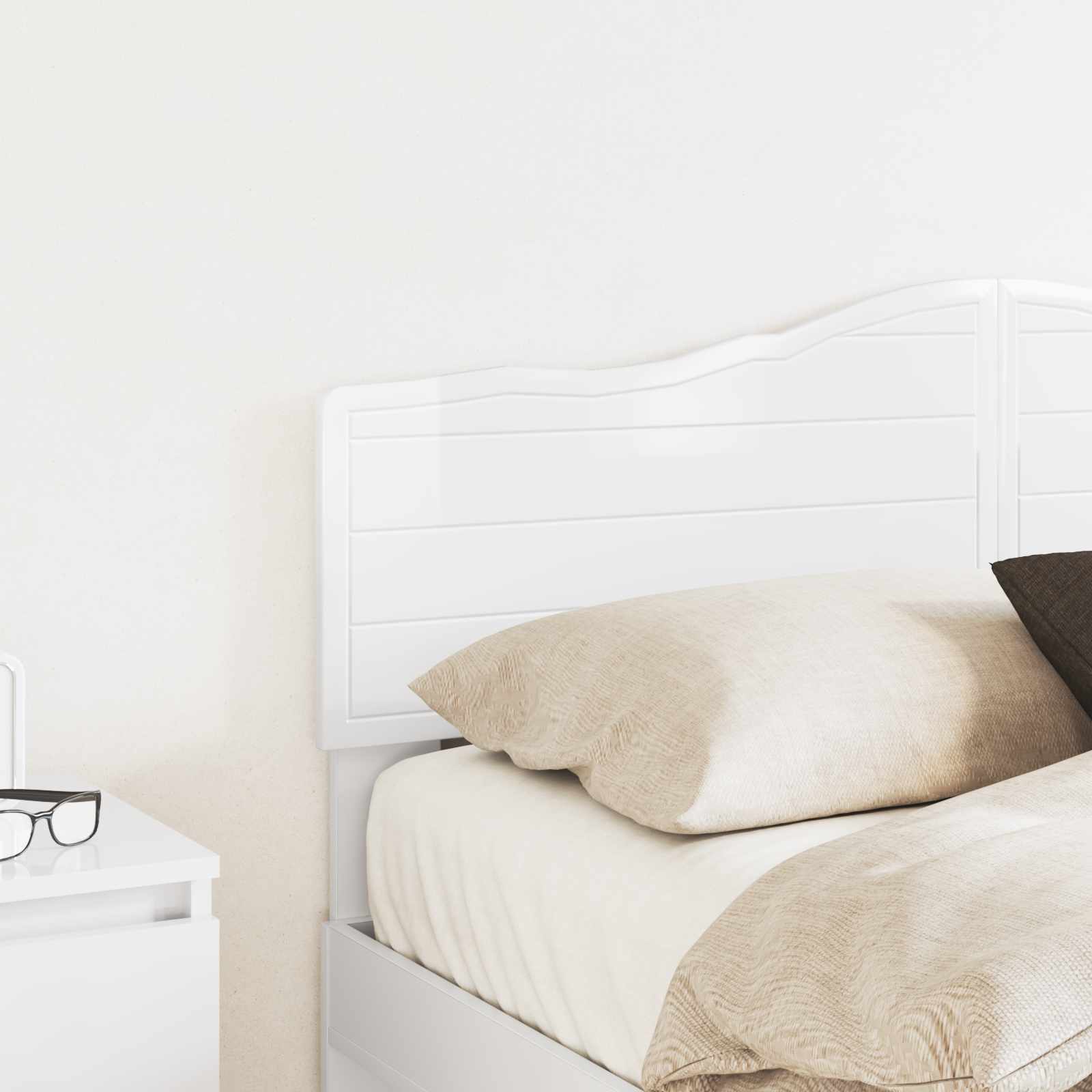 Tête de lit Blanc Brillant Bois d'ingénierie - XIOS