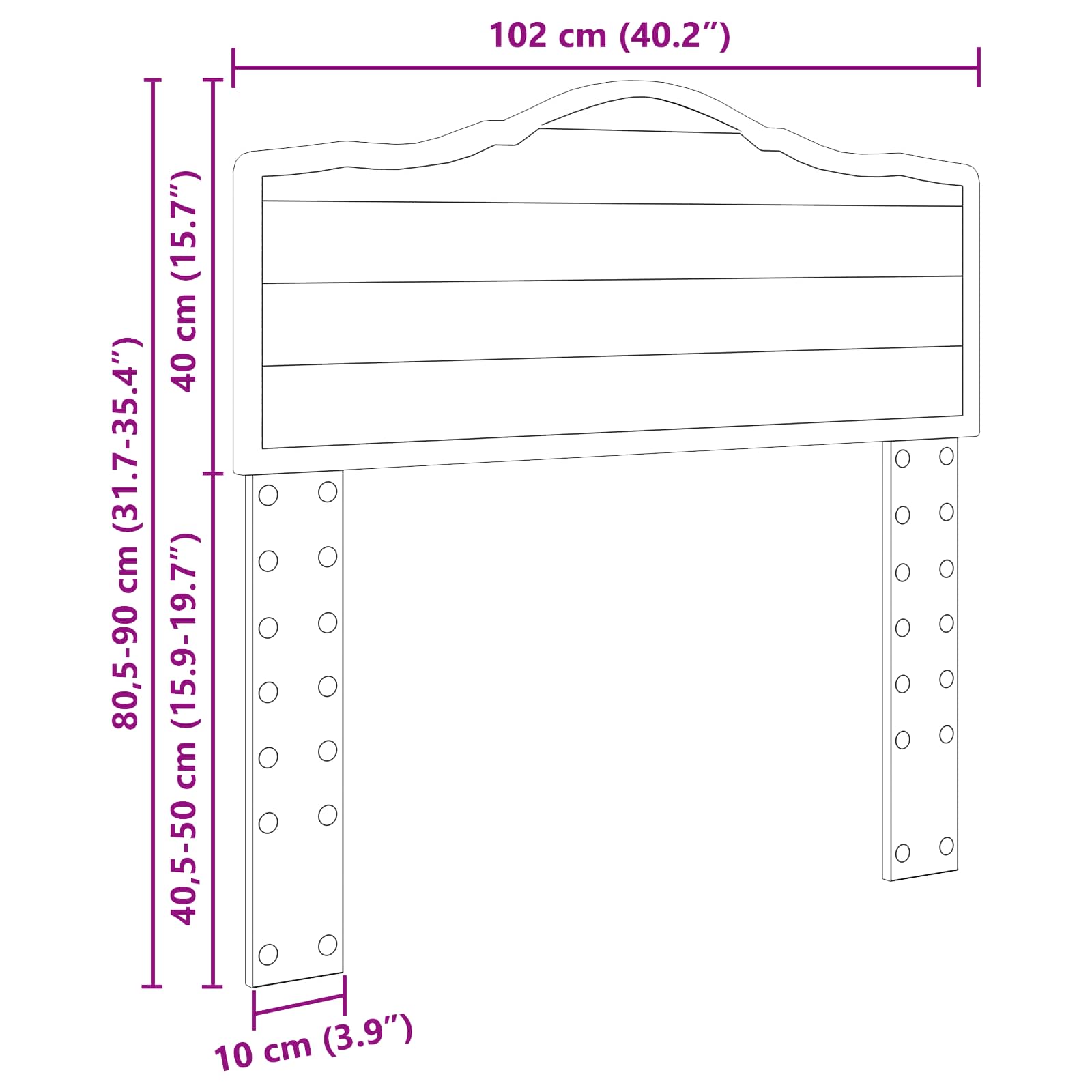 Tête de lit Blanc Brillant 100 cm Bois d'ingénierie - XIOS