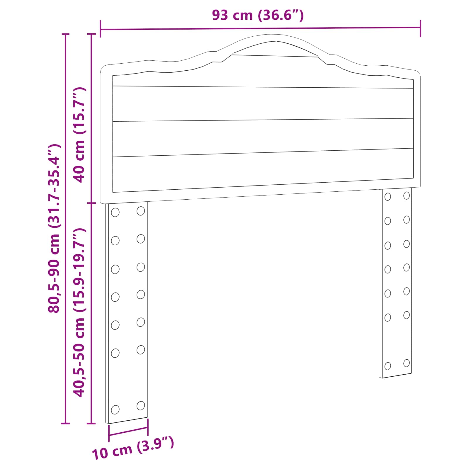Tête de lit Bois Ancien 90 cm Bois d'ingénierie - XIOS