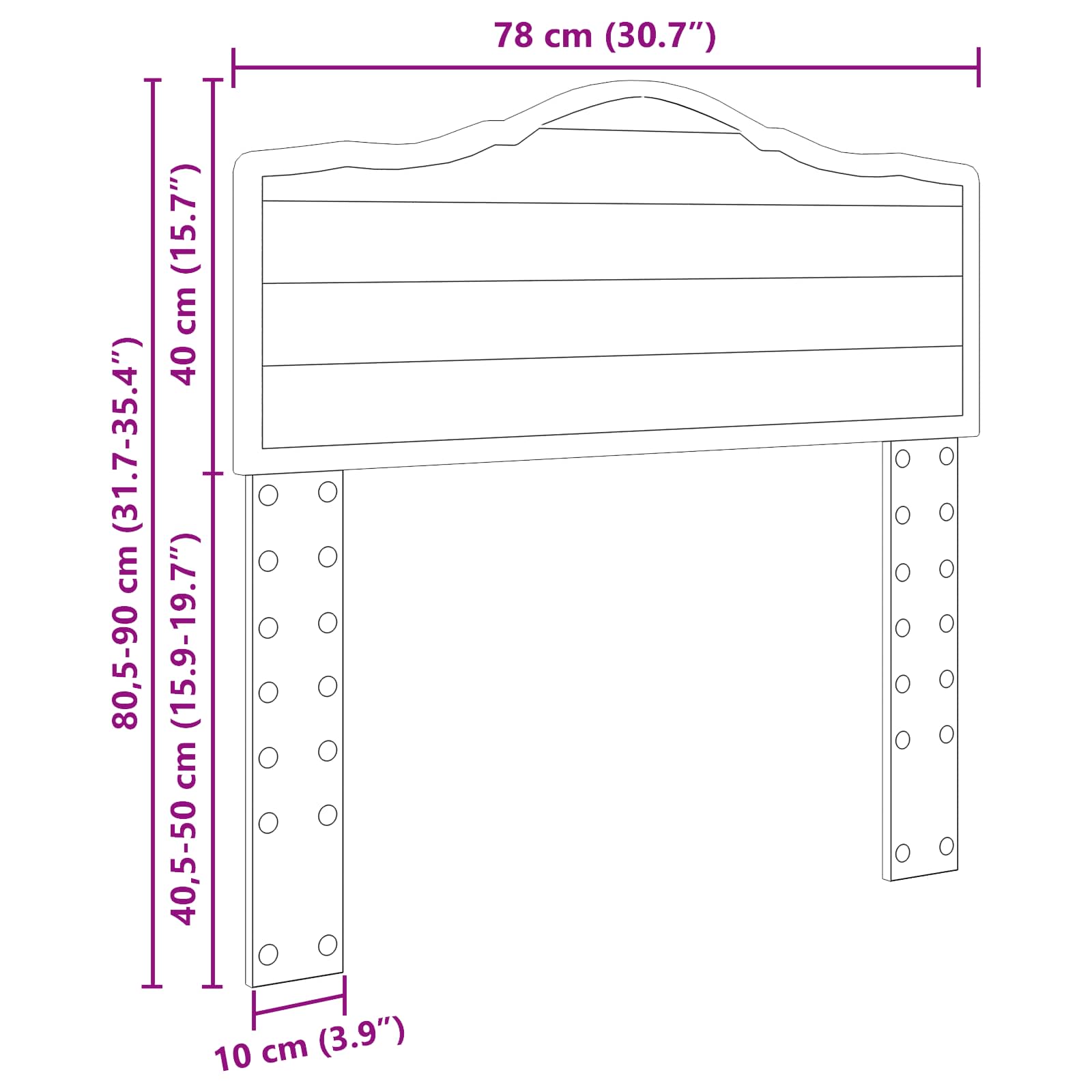 Tête de lit avec tête de lit Blanc 75 cm Bois d'ingénierie - XIOS