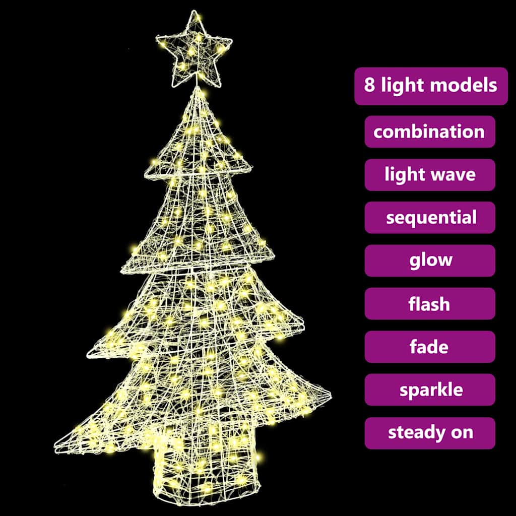 Sapin de Noël avec 100 LED Blanc chaud 120 cm Acrylique - XIOS