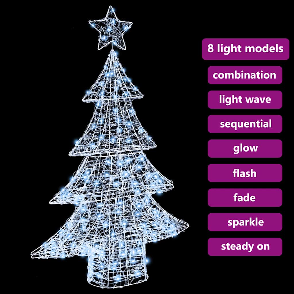 Sapin de Noël avec 100 LED Blanc froid 120 cm Acrylique - XIOS