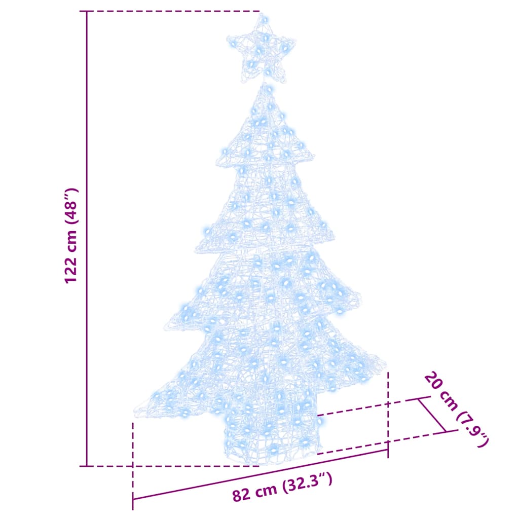 Sapin de Noël avec 100 LED Blanc froid 120 cm Acrylique - XIOS
