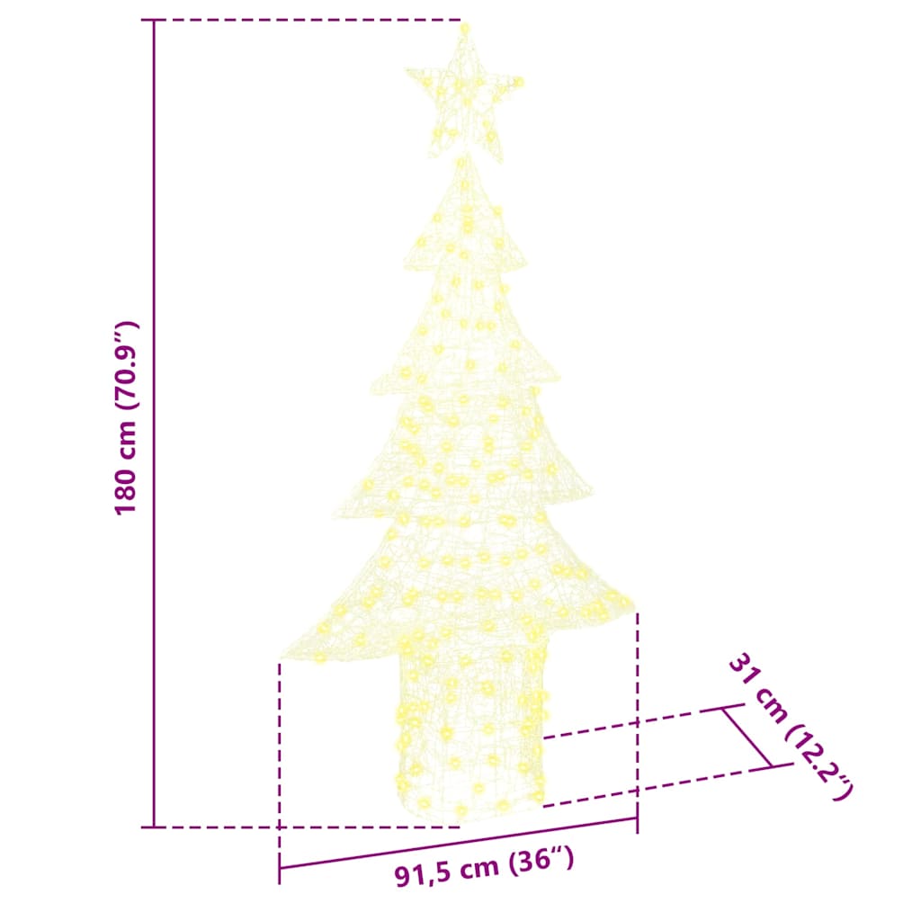 Sapin de Noël avec 240 LED Blanc chaud 180 cm Acrylique - XIOS