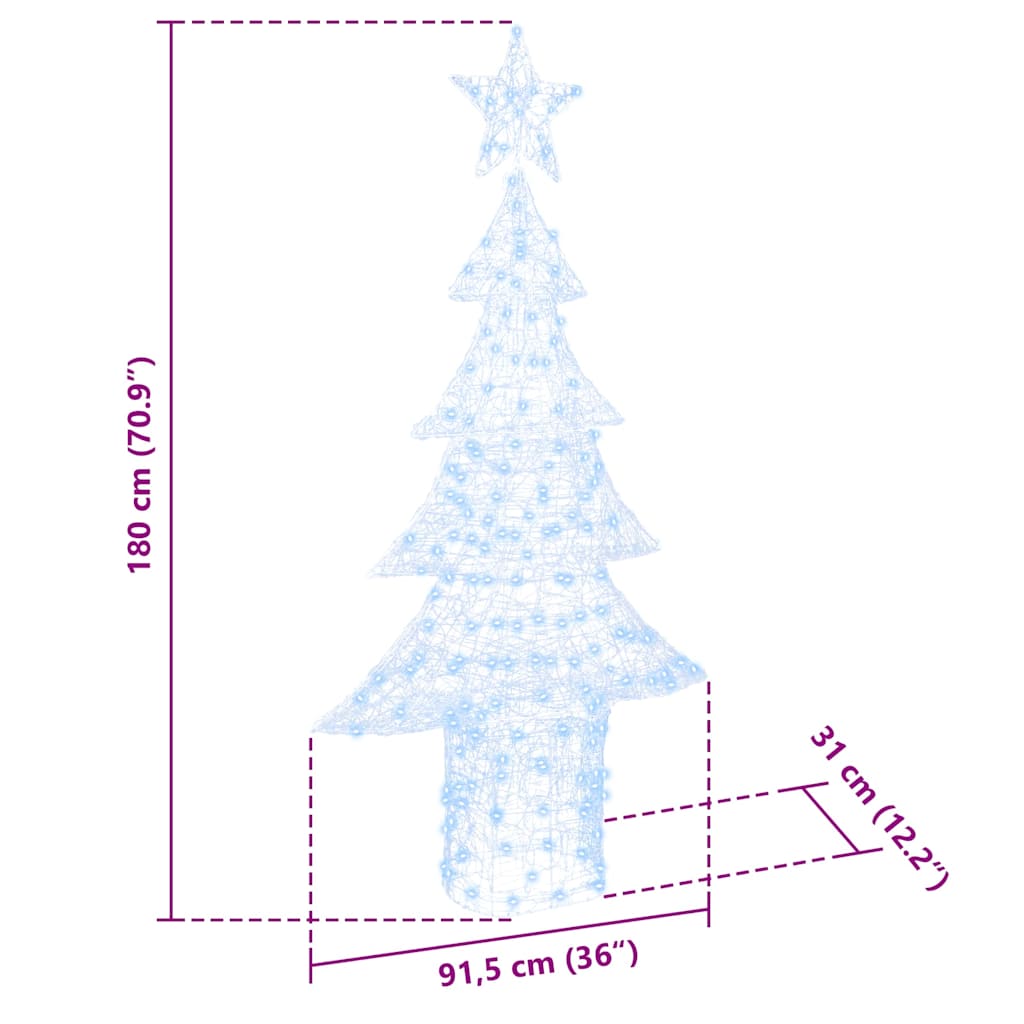 Sapin de Noël avec 240 LED Blanc froid 180 cm Acrylique - XIOS