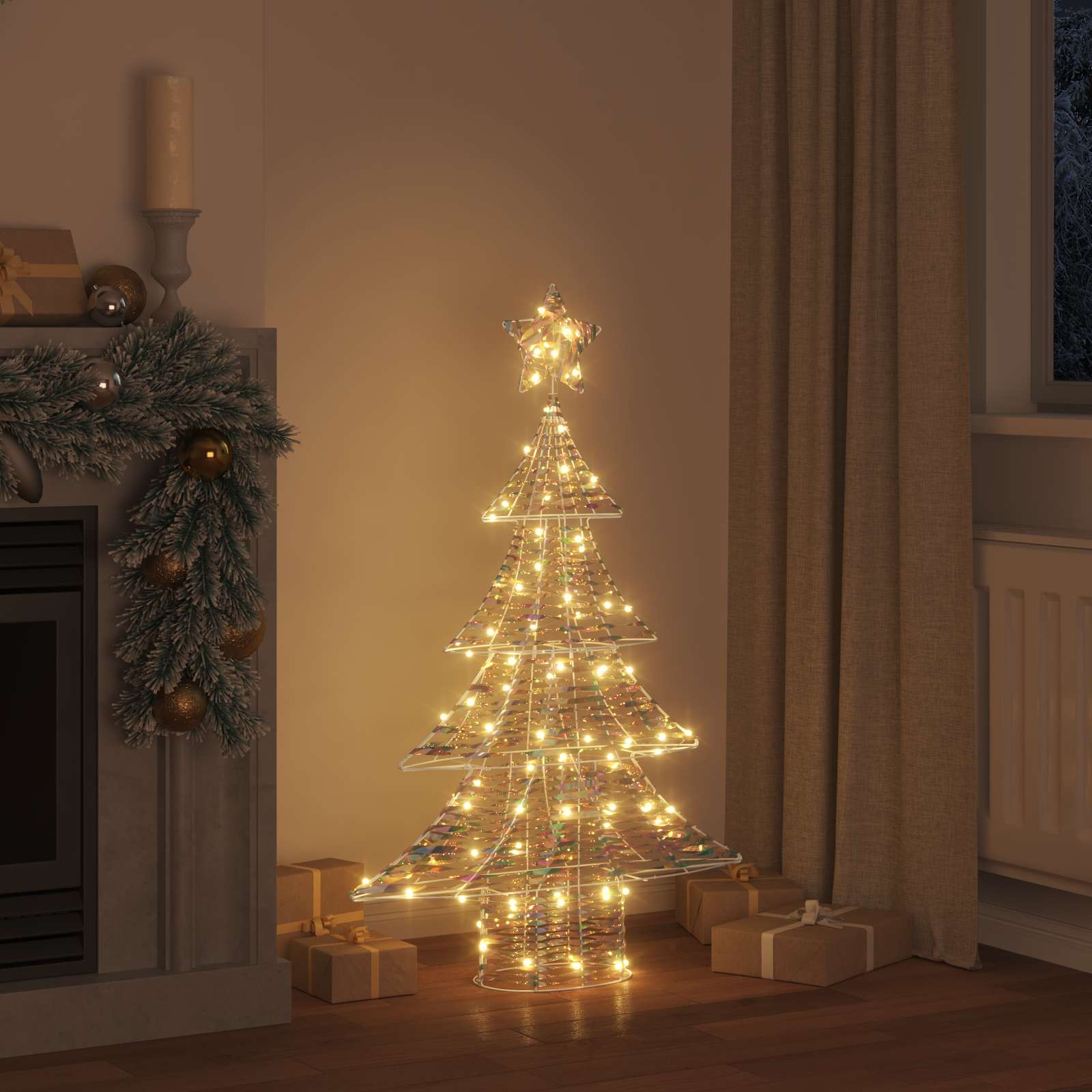 Sapin de Noël avec 120 LED Blanc chaud 120,5 cm PET - XIOS