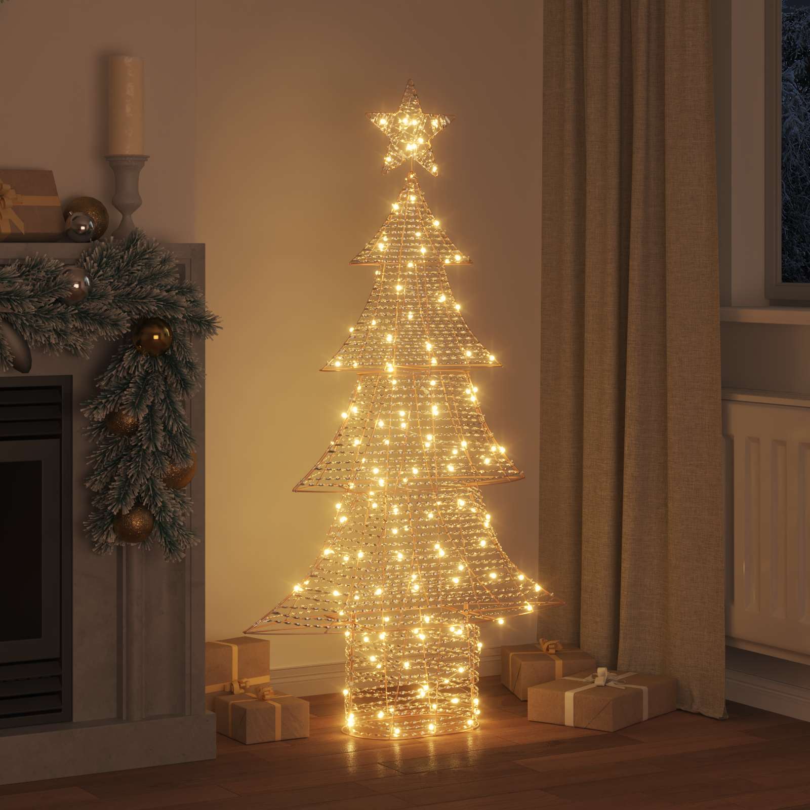 Sapin de Noël avec 160 LED Blanc chaud 151 cm PET - XIOS