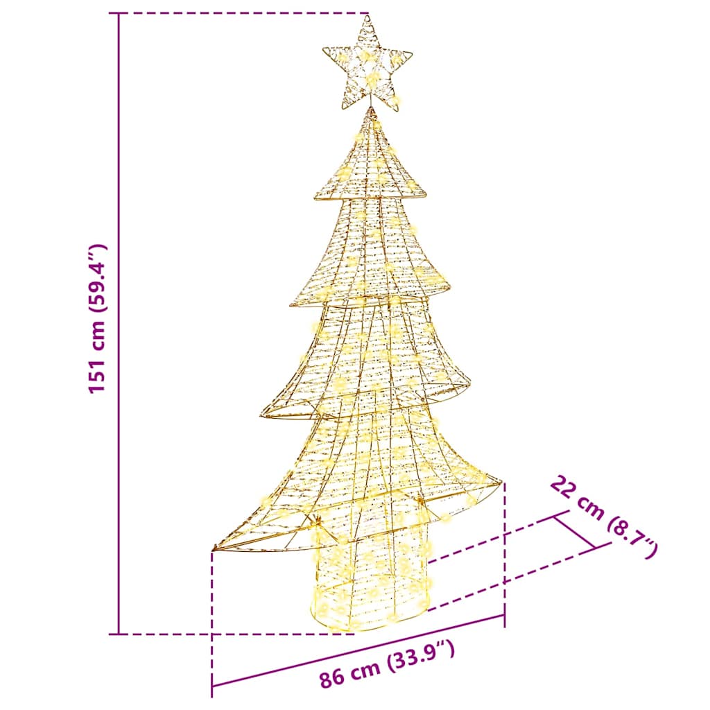 Sapin de Noël avec 160 LED Blanc chaud 151 cm PET - XIOS