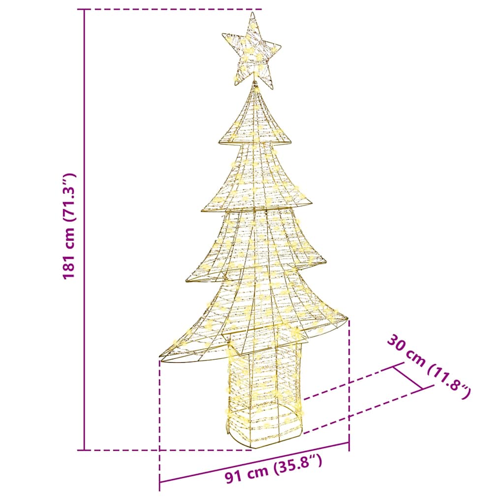 Sapin de Noël avec 240 LED Blanc chaud 181 cm PET - XIOS