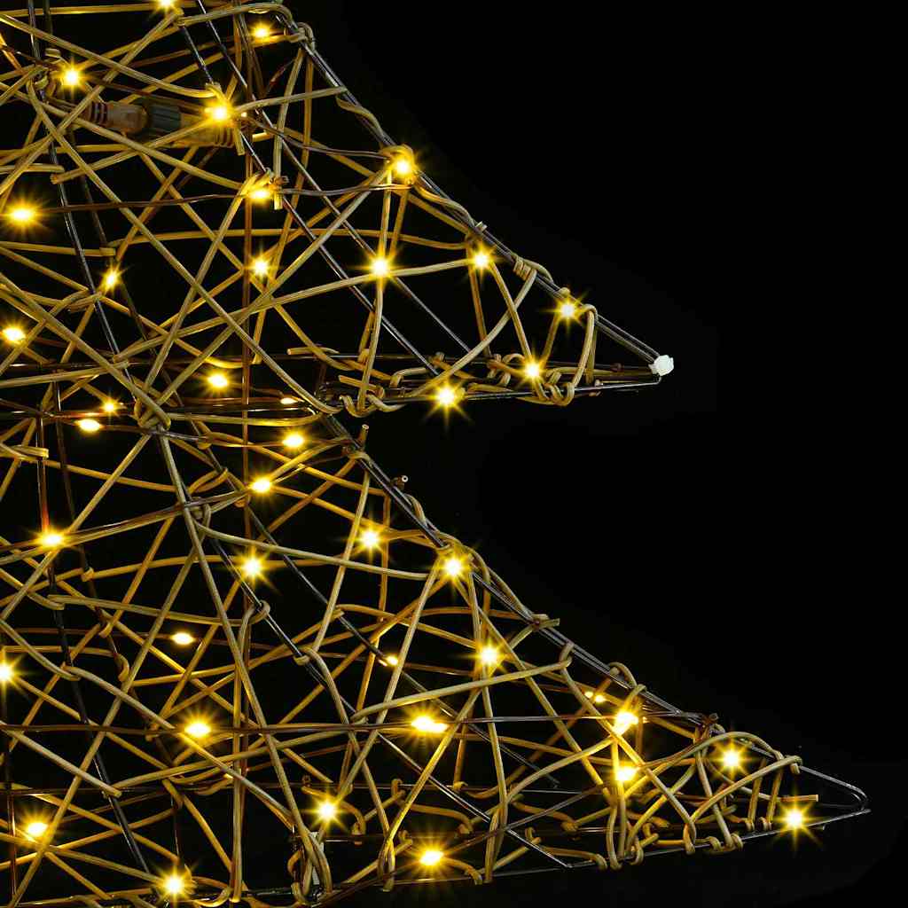 Sapin de Noël avec 120 LED Blanc chaud 150 cm Rotin - XIOS