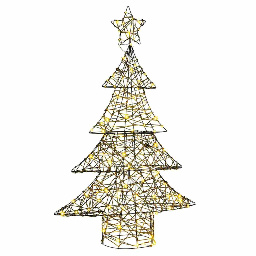Sapin de Noël avec 120 LED Blanc chaud 150 cm Rotin - XIOS