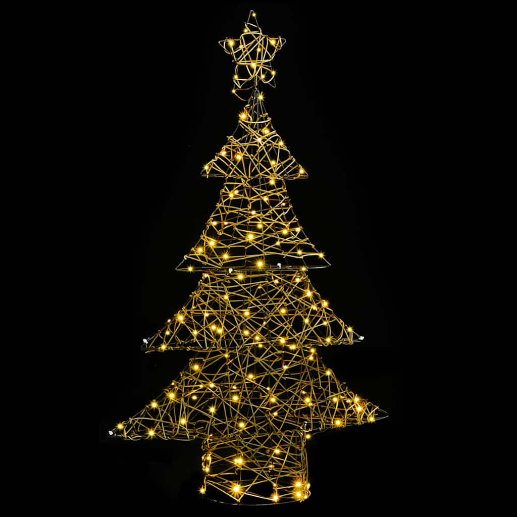 Sapin de Noël avec 120 LED Blanc chaud 150 cm Rotin - XIOS