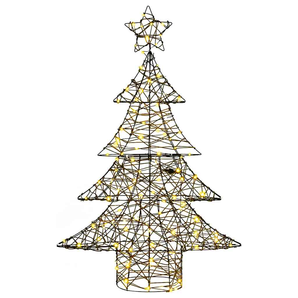 Sapin de Noël avec 120 LED Blanc chaud 150 cm Rotin - XIOS