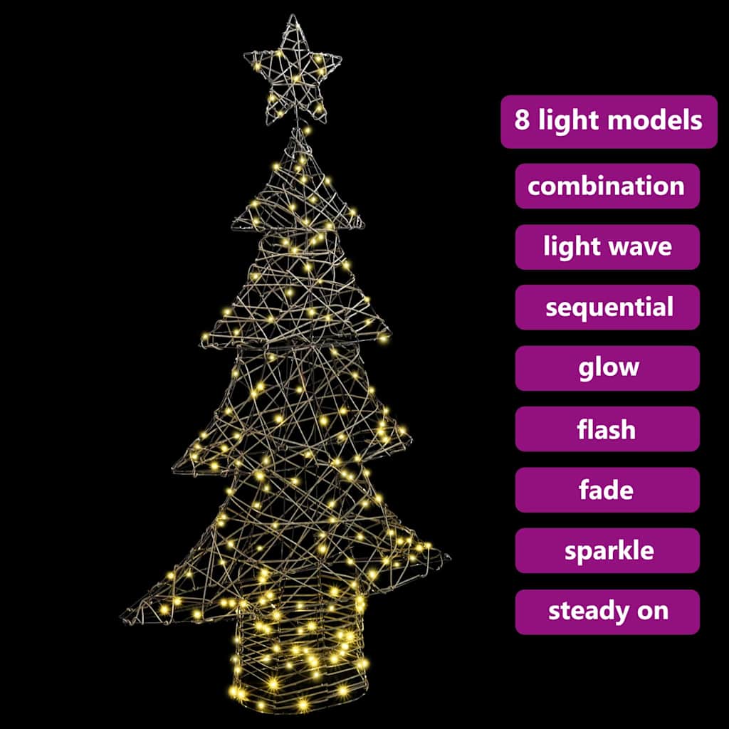 Sapin de Noël avec 160 LED Blanc chaud 150 cm Rotin - XIOS