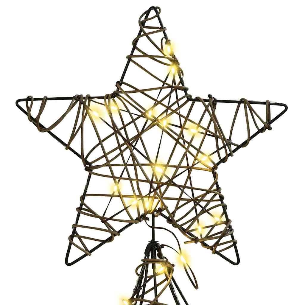 Sapin de Noël avec 240 LED Blanc chaud 180 cm Rotin - XIOS