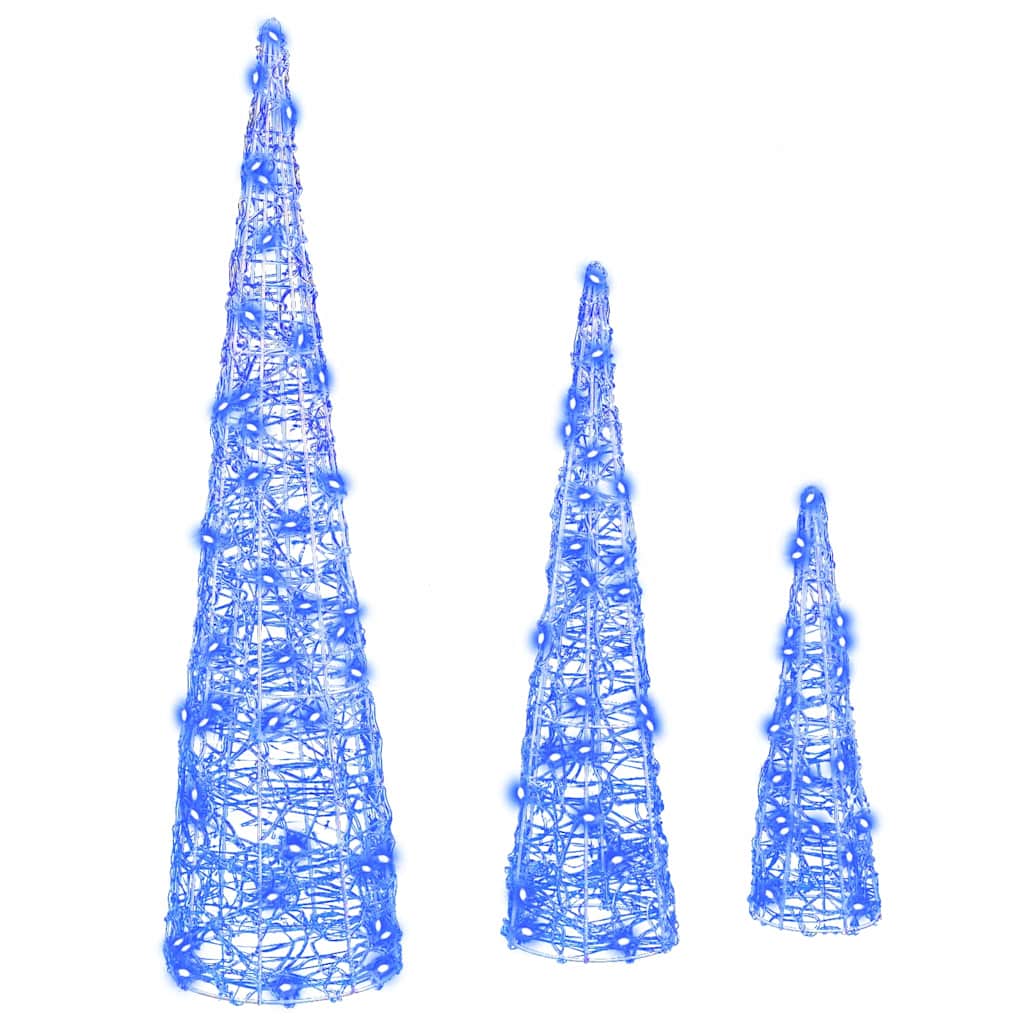 Sapin de Noël 3 pc Bleu 20 x 20 x 80 cm Acrylique 90 LED - XIOS