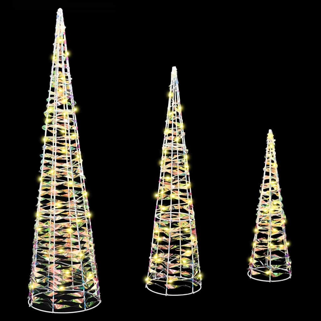 Sapin de Noël avec 90 LED 3 pcs Blanc chaud 20 x 20 x 80 cm PET - XIOS