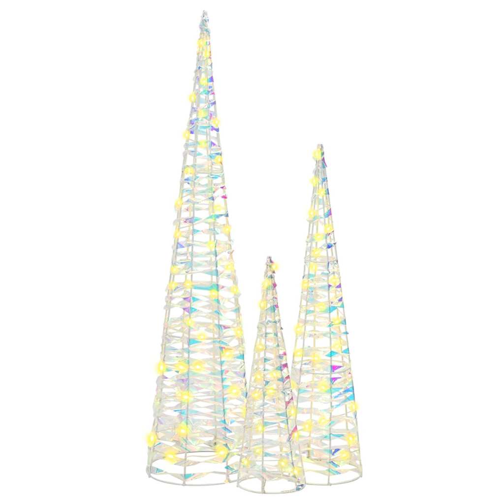 Sapin de Noël avec 90 LED 3 pcs Blanc chaud 20 x 20 x 80 cm PET - XIOS