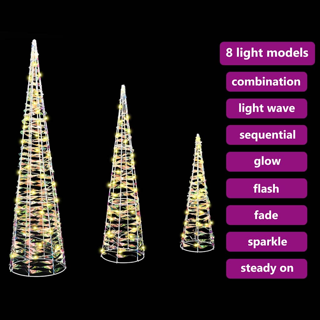 Sapin de Noël avec 90 LED 3 pcs Blanc chaud 20 x 20 x 80 cm PET - XIOS