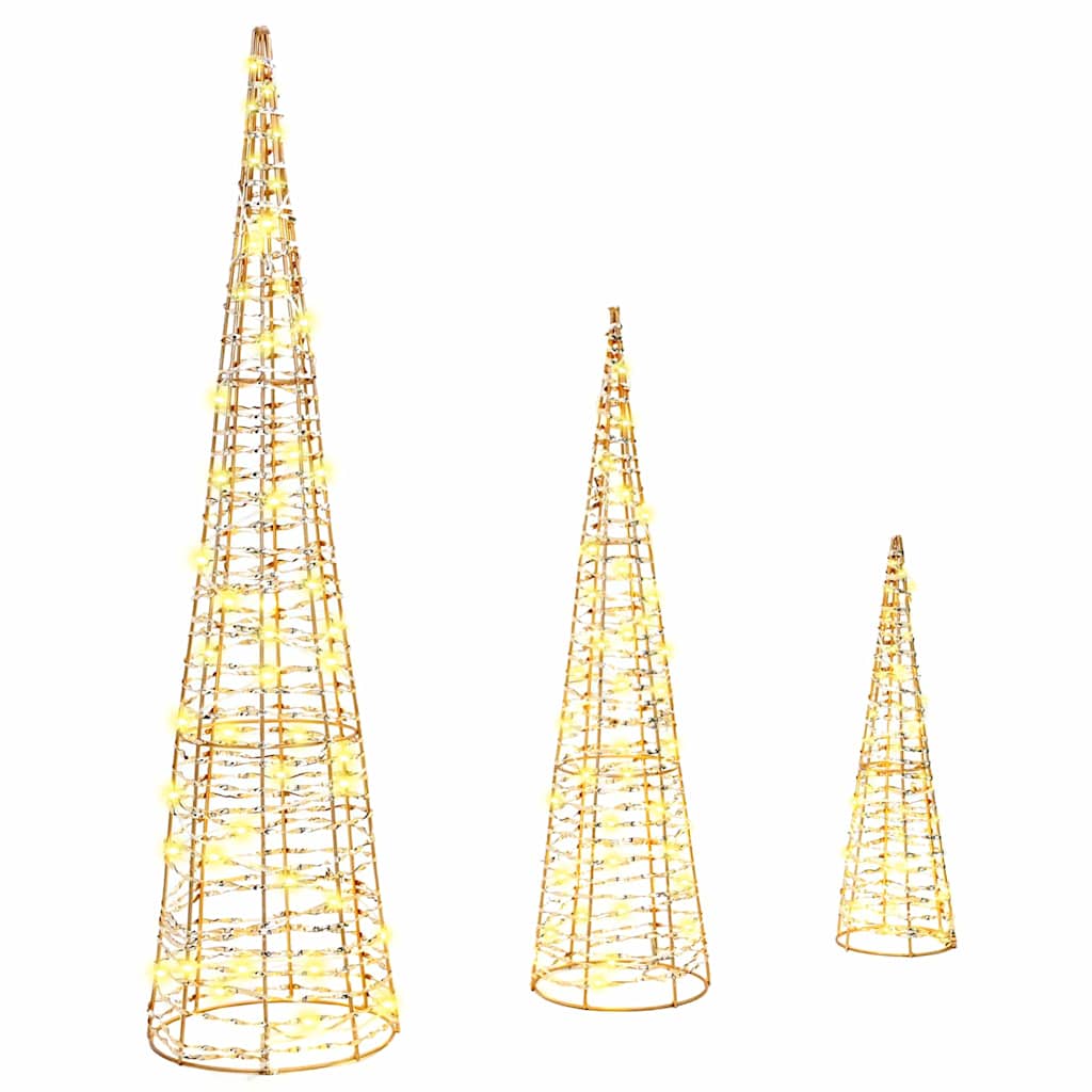 Sapin de Noël avec 90 LED 3 pcs Blanc chaud 20 x 20 x 80 cm PET - XIOS