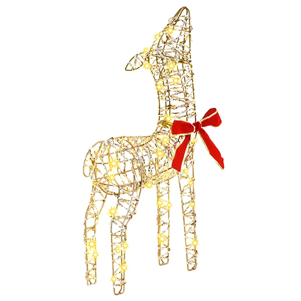 Famille Renne 3 pcs Blanc chaud 67 x 26 x 127 cm PET - XIOS