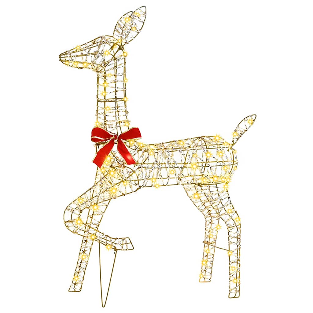 Famille Renne 3 pcs Blanc chaud 67 x 26 x 127 cm PET - XIOS