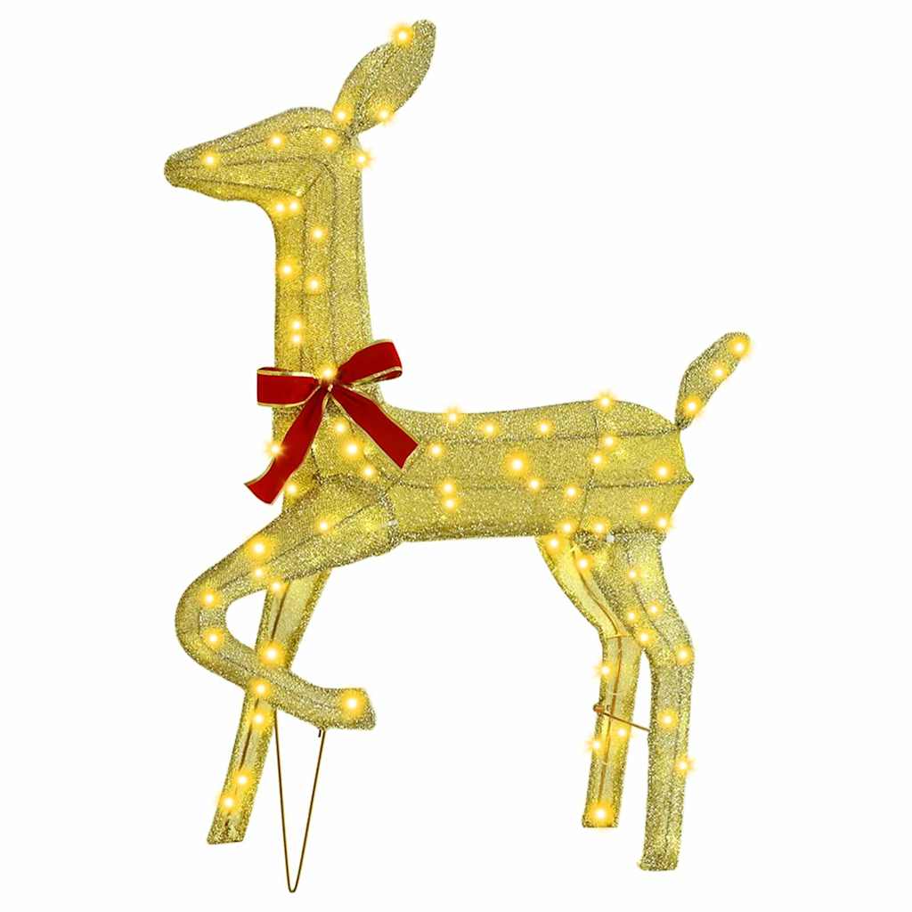 Famille de Rennes 3 pcs Blanc chaud 68 x 26 x 127 cm tissu - XIOS