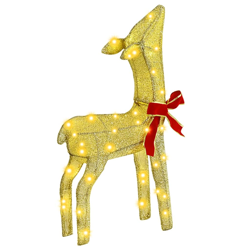 Famille de Rennes 3 pcs Blanc chaud 68 x 26 x 127 cm tissu - XIOS