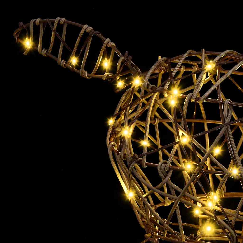 Renne 3D avec 140 LED Blanc chaud 128 cm Rotin - XIOS