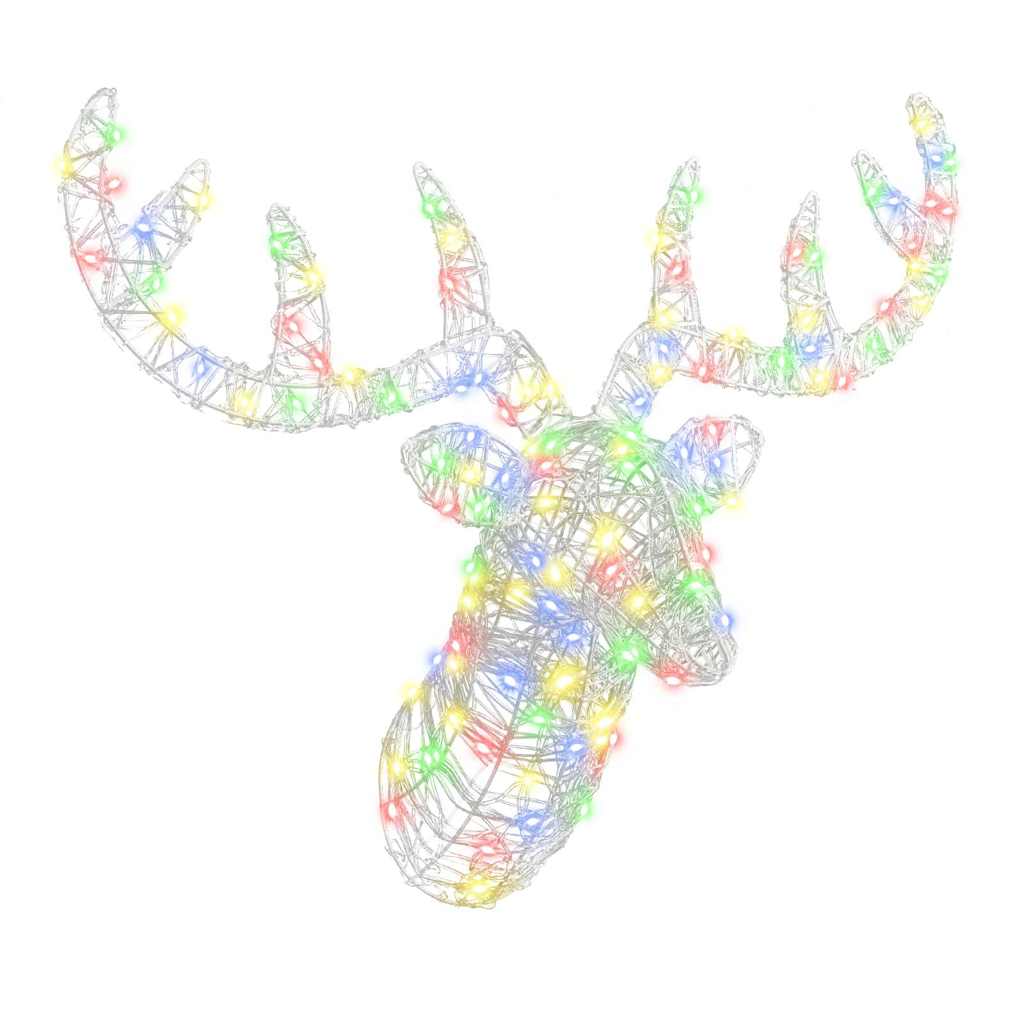 Tête de Renne avec 140 LED coloré 60 cm Acrylique - XIOS