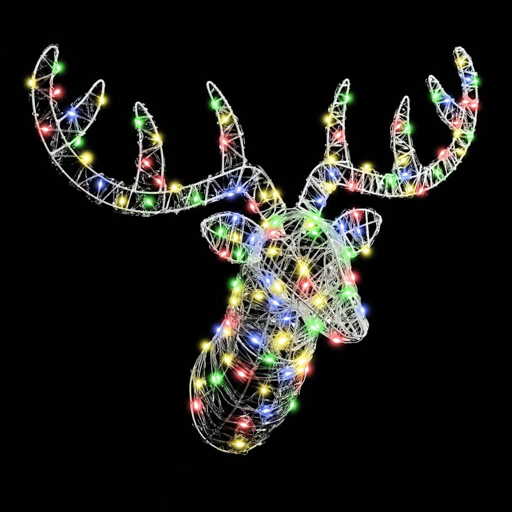 Tête de Renne avec 140 LED coloré 68 x 36,5 x 62,5 cm Acrylique - XIOS