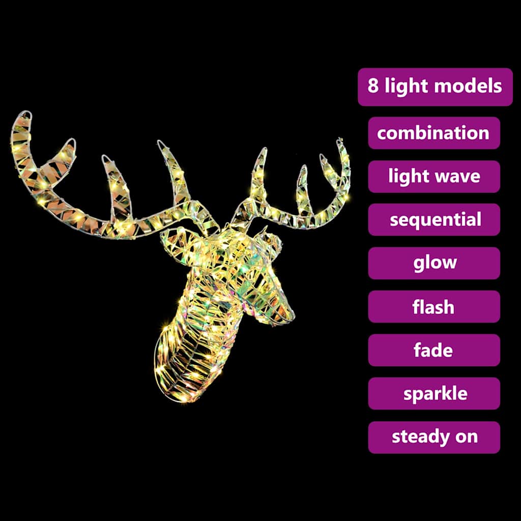 Traîneau tiré par un renne avec 140 LED Blanc chaud 60 cm PET - XIOS