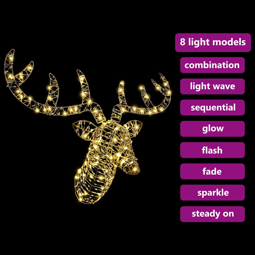 Traîneau tiré par un renne avec 140 LED Blanc chaud 60 cm PET - XIOS