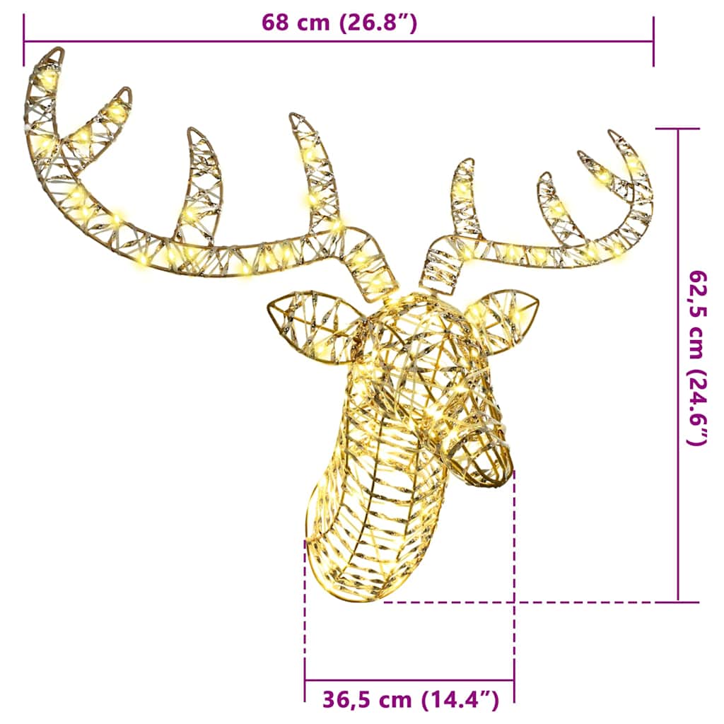 Traîneau tiré par un renne avec 140 LED Blanc chaud 60 cm PET - XIOS