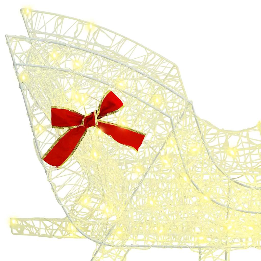 Traîneau tiré par un renne Blanc chaud 70 x 26 x 128.5 cm - XIOS