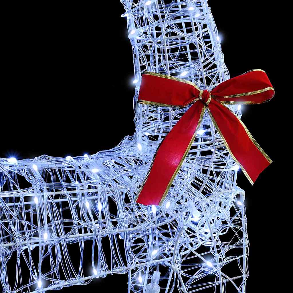 Traîneau tiré par un renne Blanc froid 70 x 26 x 128.5 cm - XIOS