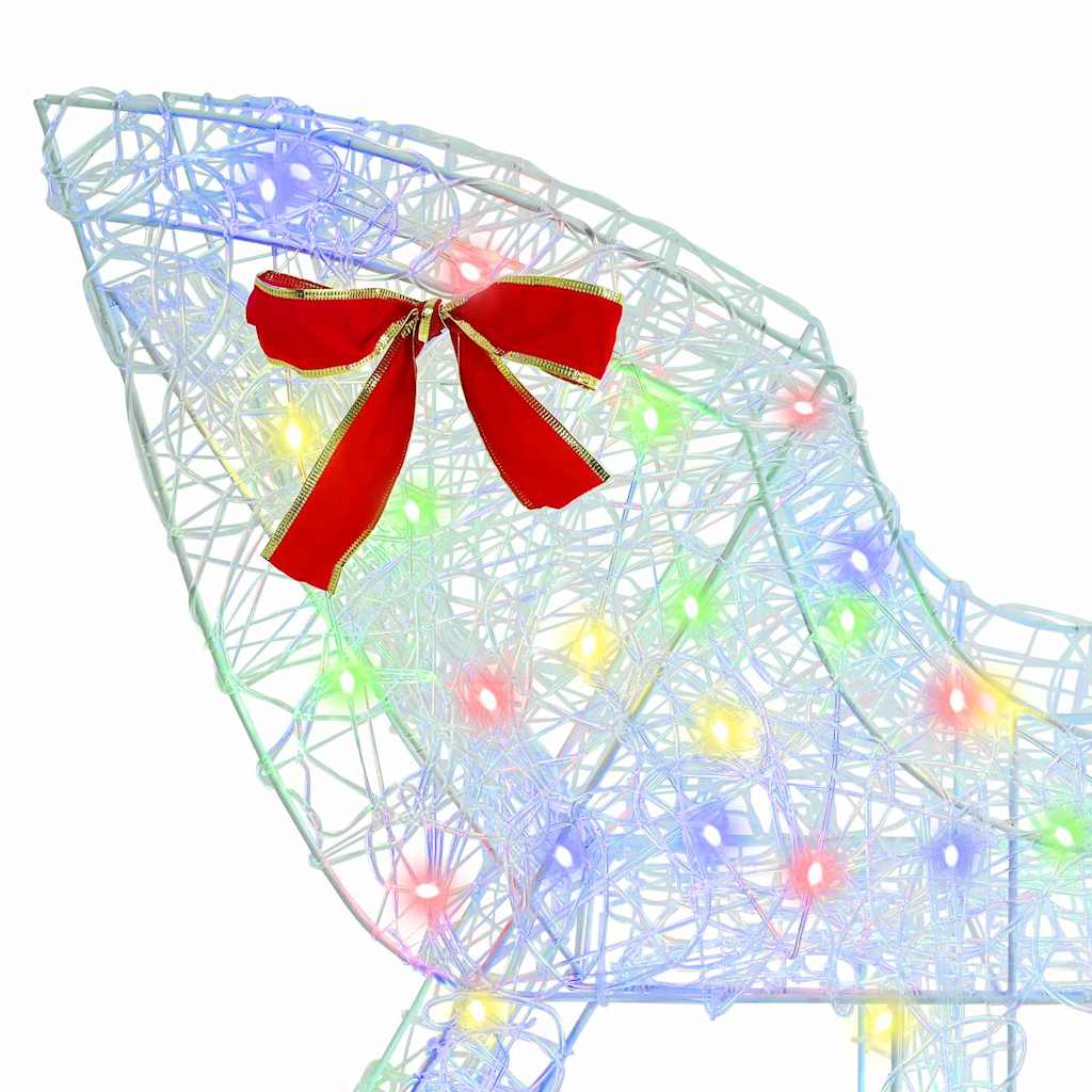 Traîneau tiré par un renne coloré 70 x 26 x 128.5 cm Acrylique - XIOS