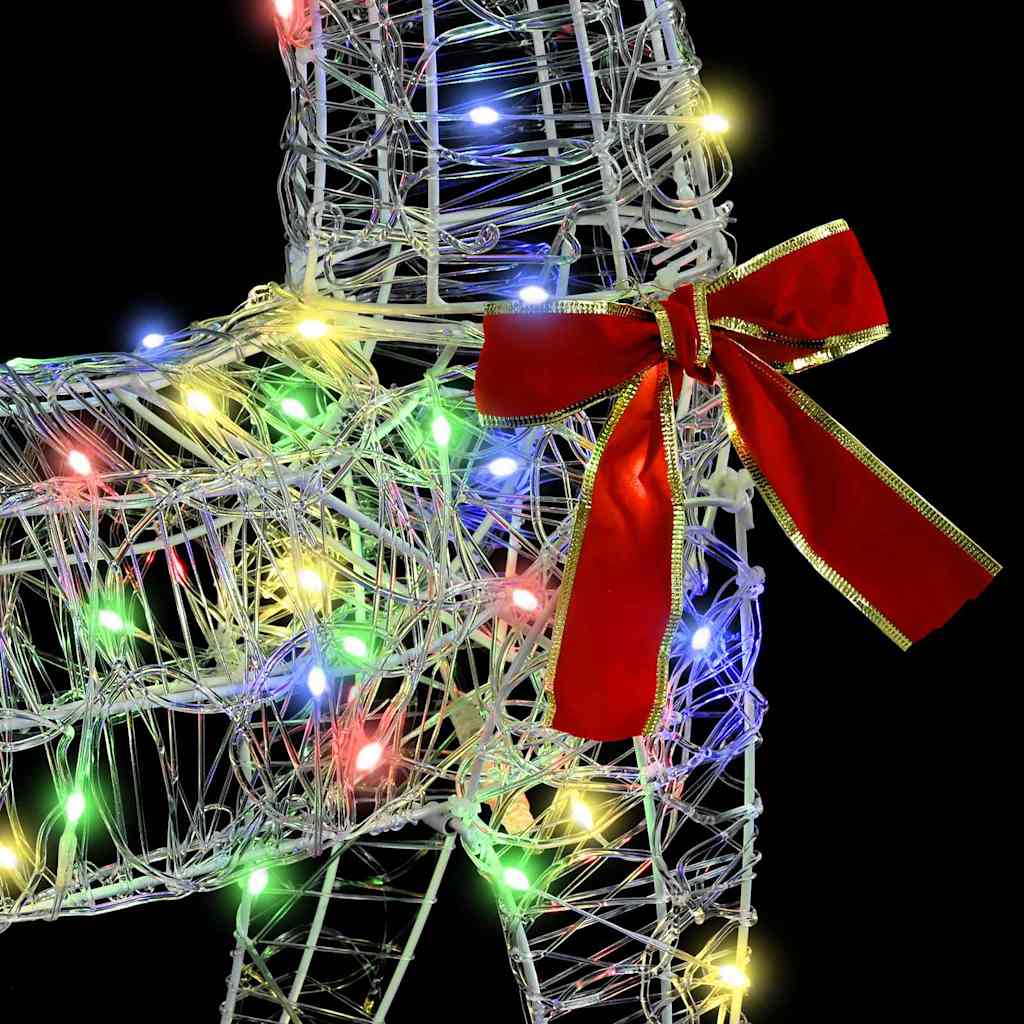 Traîneau tiré par un renne coloré 70 x 26 x 128.5 cm Acrylique - XIOS