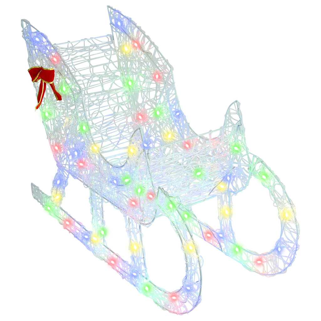 Traîneau tiré par un renne coloré 70 x 26 x 128.5 cm Acrylique - XIOS