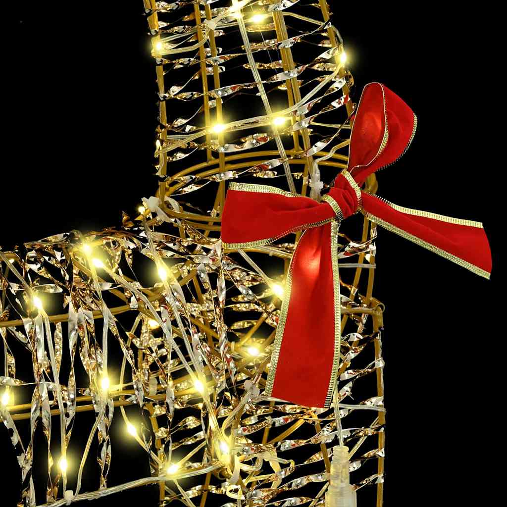 Traîneau tiré par un renne Blanc chaud 70 x 26 x 128,5 cm PET - XIOS