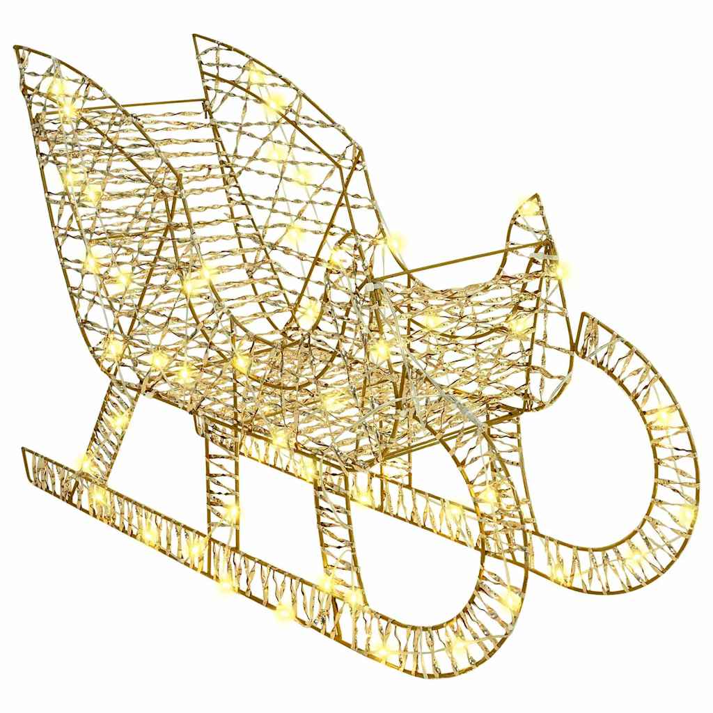 Traîneau tiré par un renne Blanc chaud 70 x 26 x 128,5 cm PET - XIOS