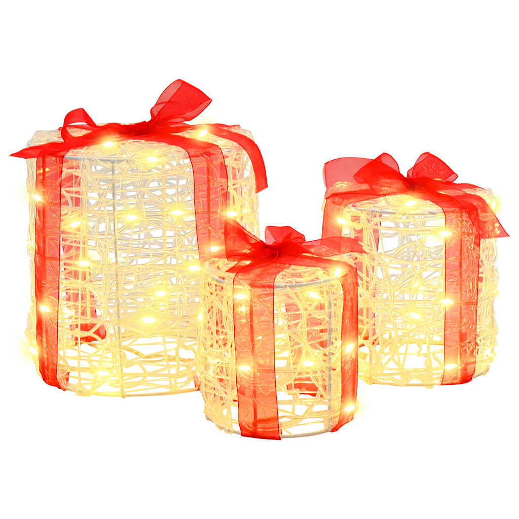 Décoration de boîte cadeau 3 pcs Blanc chaud 20 x 20 x 21 cm - XIOS