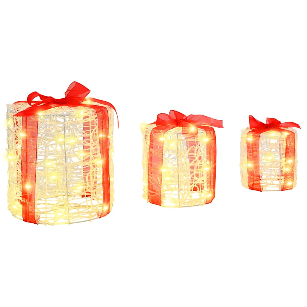 Décoration de boîte cadeau 3 pcs Blanc chaud 20 x 20 x 21 cm - XIOS