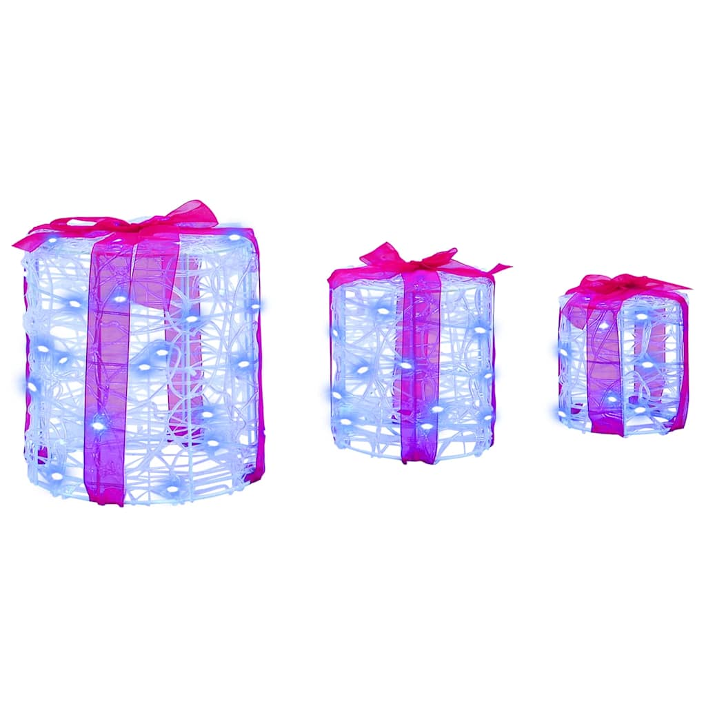 Décoration de boîte cadeau 3 pcs Bleu 20 x 20 x 21 cm Acrylique - XIOS