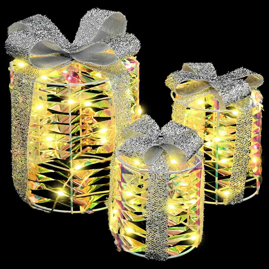 Décoration de boîte cadeau avec 60 LED 3 pcs Blanc chaud PET - XIOS